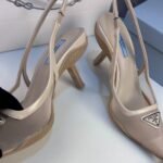Prada Mesh Fabric Slingback Pumps Beige For Women PRD 1I828M_099_F0F24_F_045 - Image 4