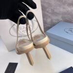 Prada Mesh Fabric Slingback Pumps Beige For Women PRD 1I828M_099_F0F24_F_045 - Image 5