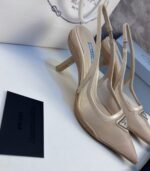 Prada Mesh Fabric Slingback Pumps Beige For Women PRD 1I828M_099_F0F24_F_045 - Image 2