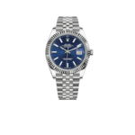Rolex Datejust Watch Silver Toned Bright Blue Dial 41mm For Men