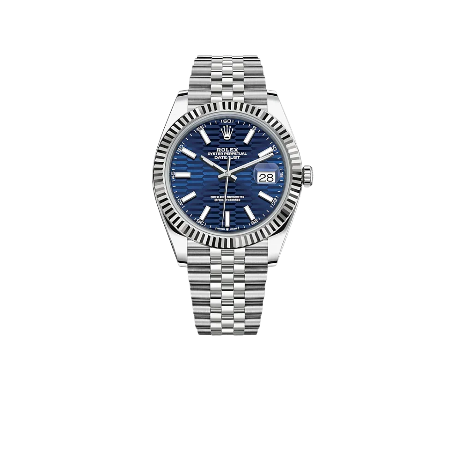 Rolex-Datejust-Watch-Silver-Toned-Bright-Blue-Dial-41mm-For-Men-1.png Rolex Datejust Watch Silver Toned Bright Blue Dial 41mm For Men - Image 1