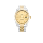 Rolex Datejust Watch Silver Toned Yellow Dial 36mm For Men