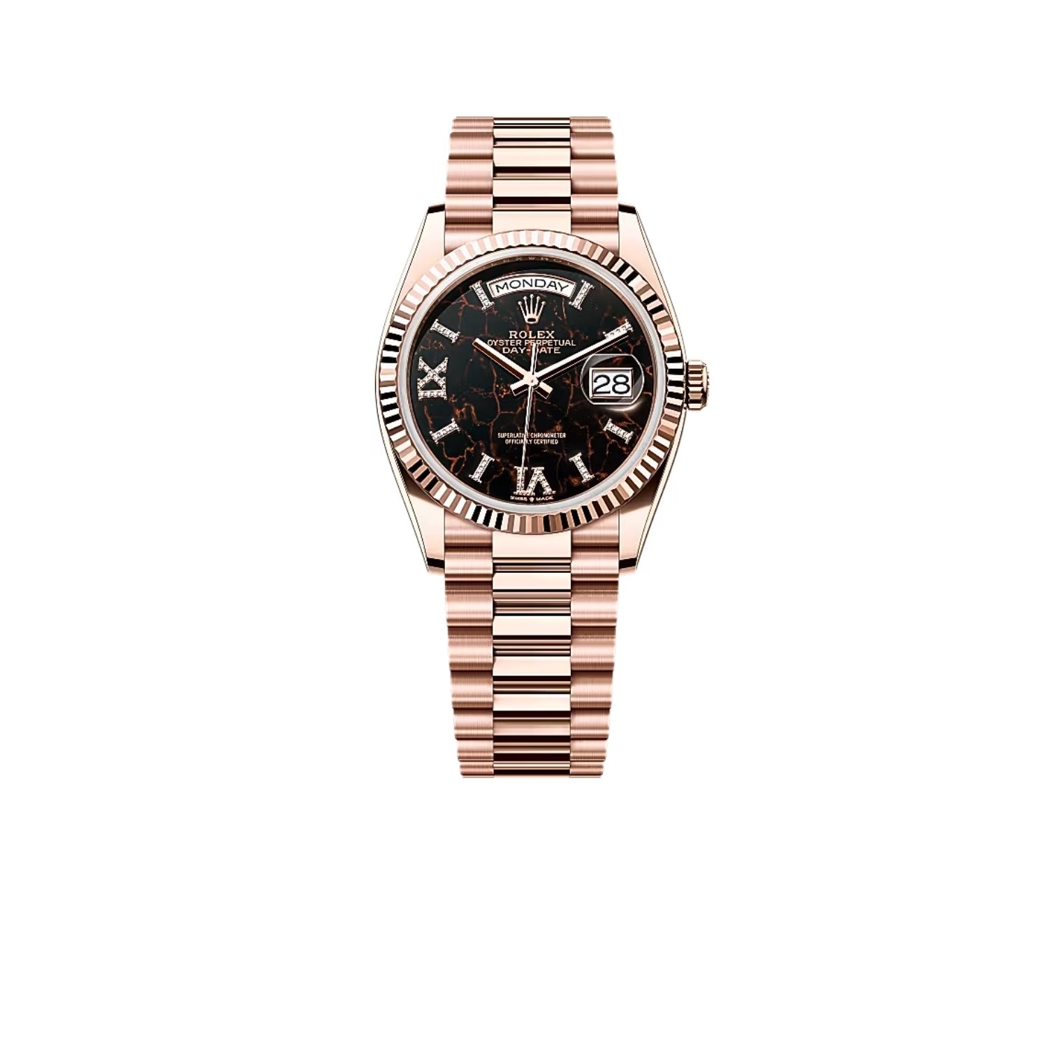 Rolex-Day-Date-rose-10.jpg Rolex Watch Day Date Everose Gold Diamond Hour Markers 36mm - Image 1