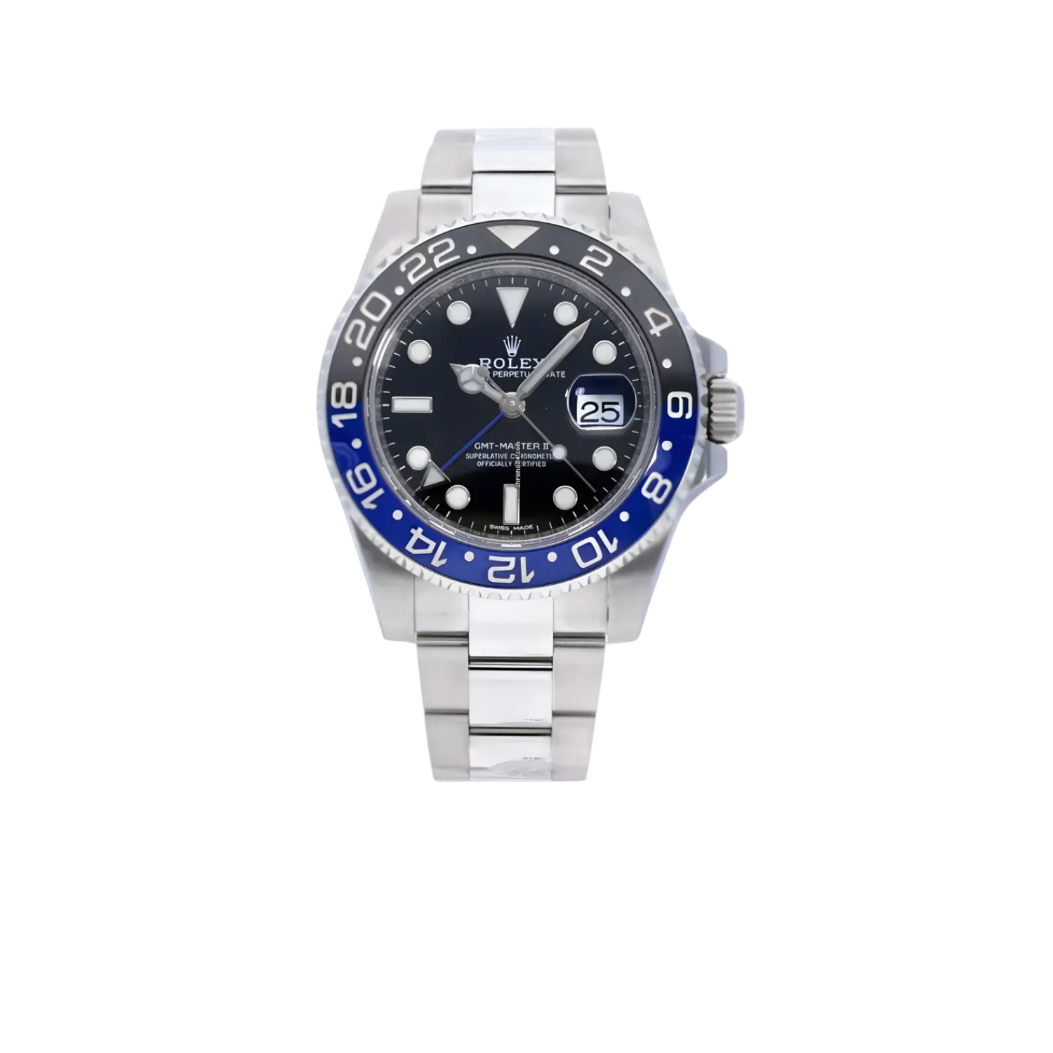Rolex-GMT-Master-II-Silver-Toned-Blue-Dial-40mm-For-Men.png Rolex GMT Master II Watch Silver Toned Black Dial 40mm For Men - Image 1