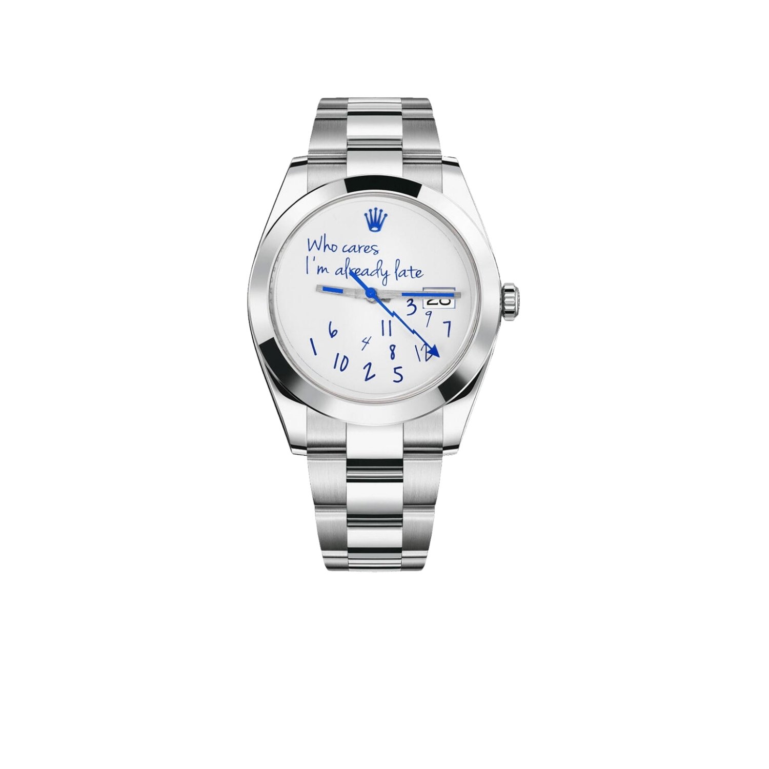 Rolex-Milgauss-Who-Cares-Im-Already-Late-Watch-Silver-Toned-White-Dial-36mm-For-Men-2.jpg Rolex Milgauss Who Cares I'm Already Late Watch Silver Toned White Dial 36mm For Men - Image 1