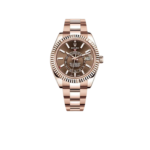 Rolex Sky Dweller Watch Rose Gold Toned Chocolate Dial 42mm For Men