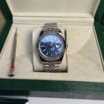 Rolex Sky Dweller Watch Silver Toned Blue Dial 42mm For Men - Image 4