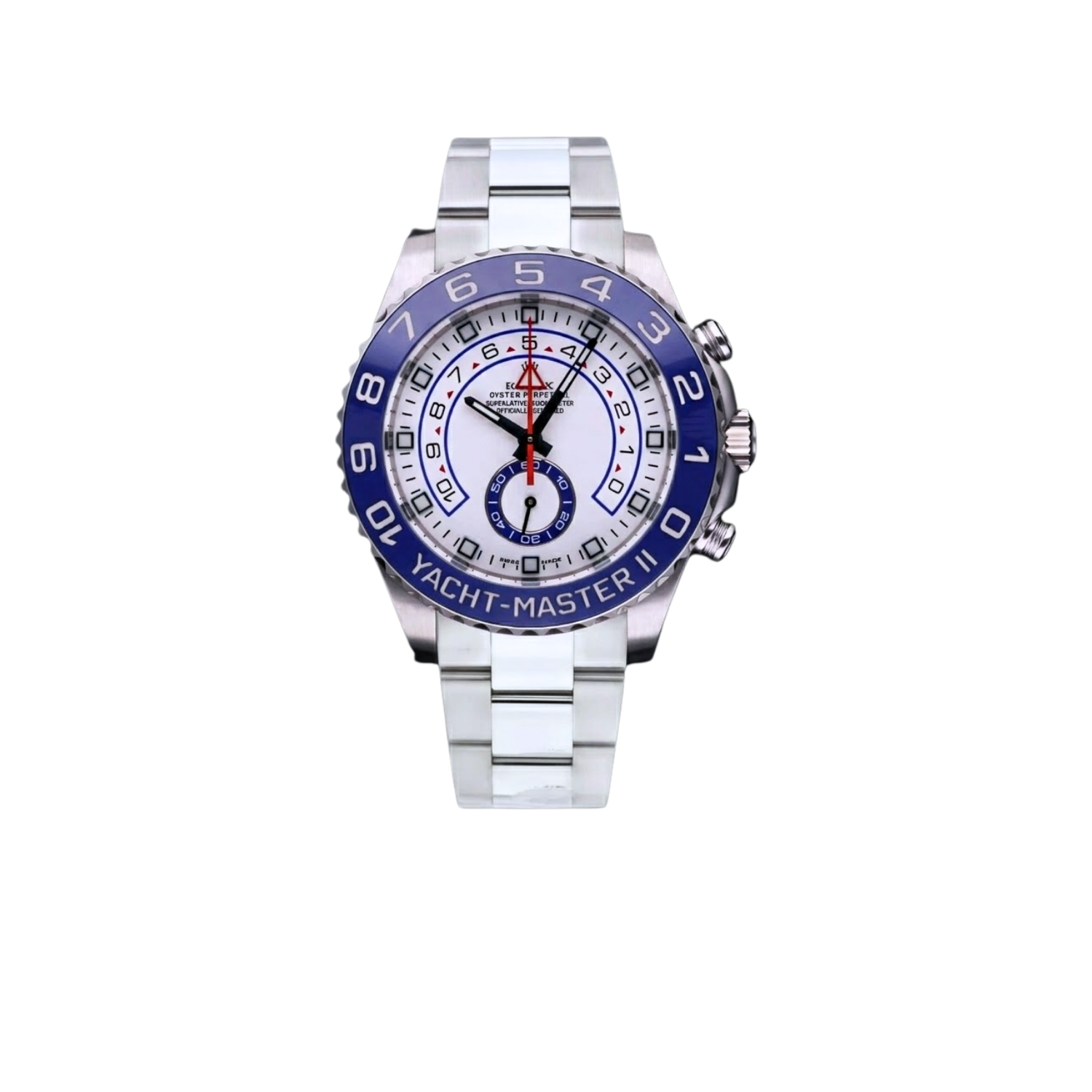 Rolex-Yacht-Master-II-Watch-Silver-Toned-White-Dial-44mm-For-Men-1.png Rolex Yacht-Master II Watch Silver Toned White Dial 44mm For Men - Image 1