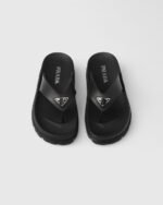 Prada Rubber Thong Sandals Black For Women 1Y420N_3LKK_F0002_F_020 - Image 2