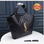 [True-to-ORIGINAL] Saint Laurent Icare Maxi Shopping Bag Black For Women 16.9in/43cm 698651AAANG1000 - Image 10