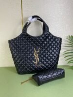Saint Laurent Icare Maxi Shopping Bag Black For Women 16.9in/43cm 698651AAANG1000 - Image 2