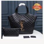 [True-to-ORIGINAL] Saint Laurent Icare Maxi Shopping Bag Black For Women 16.9in/43cm 698651AAANG1000 - Image 3