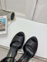 Saint Laurent Jodie Platform Sandals In Smooth Black For Women 716402GVOAB1000 - Image 9
