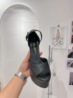 Saint Laurent Jodie Platform Sandals In Smooth Black For Women 716402GVOAB1000 - Image 3