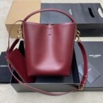 Saint Laurent LE 37 Crossbody Bag 9.8in/ 25cm Rouge Cabernet Gold Hardware For Women - Image 3