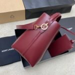 Saint Laurent LE 37 Crossbody Bag 9.8in/ 25cm Rouge Cabernet Gold Hardware For Women - Image 4