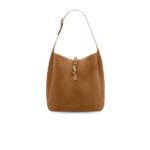 Saint Laurent LE 5 A 7 Supple Large Hobo Bag 11.8in/ 30cm Caramel Cognac Suede Gold Hardware For Women 8505451U80W2916