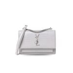 Saint Laurent Sunset Chain Bag White With Silver Hardware 533026DND1N9207