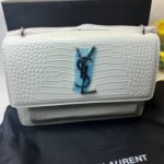 Saint Laurent Sunset Chain Bag White With Silver Hardware 533026DND1N9207 - Image 2