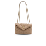 Saint Laurent Toy Puffer Crossbody Bag 9in/ 23cm Dark Beige Light Bronze Hardware For Women 7593371EL072721