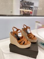 Saint Laurent Tribute Espadrilles In Smooth Brown For Women - Image 10