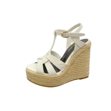 Saint Laurent Tribute Espadrilles In Smooth White For Women 611924BZC009008