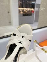Saint Laurent Tribute Espadrilles In Smooth White For Women 611924BZC009008 - Image 7