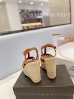 Saint Laurent Tribute Espadrilles In Smooth Brown For Women - Image 6