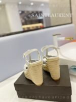 Saint Laurent Tribute Espadrilles In Smooth White For Women 611924BZC009008 - Image 4