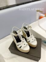 Saint Laurent Tribute Espadrilles In Smooth White For Women 611924BZC009008 - Image 2