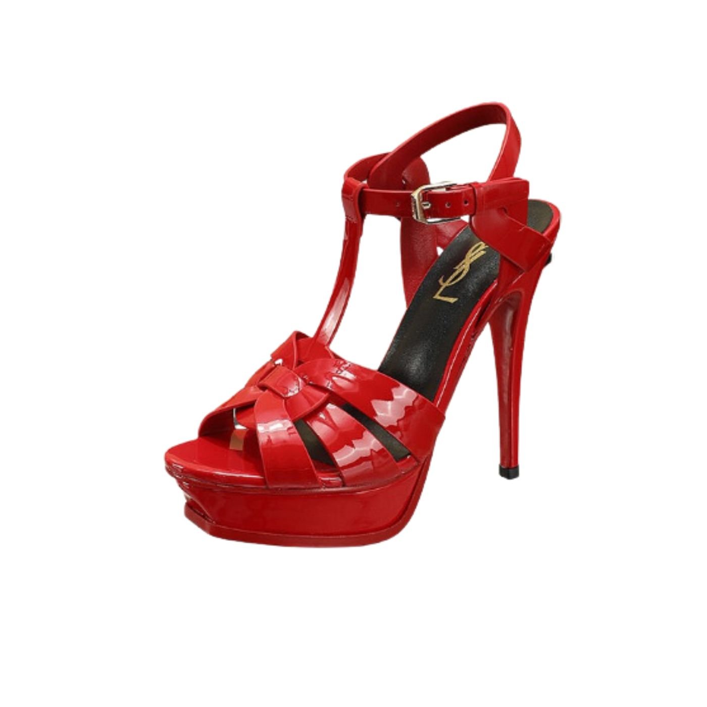xr:d:DAFbLJ_II-Y:1690,j:45239596972,t:23041513 Saint Laurent Tribute Platform Sandals In Patent Red For Women - Image 1