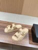 Chanel Sandals With Chanel Logo Beige For Women - Image 8