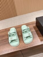 Chanel Sandals With Chanel Logo Jade Green For Women - Image 4