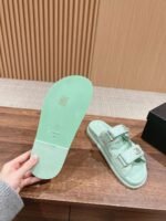 Chanel Sandals With Chanel Logo Jade Green For Women - Image 8