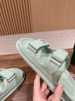 Chanel Sandals With Chanel Logo Jade Green For Women - Image 9