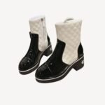 Chanel Short Boots Black/White For Women
