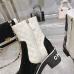 Chanel Short Boots Black/White For Women - Image 10