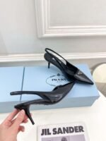 Prada Slingback Spike Pumps Black For Women - Image 6