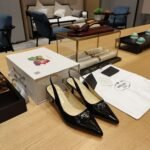 Prada Slingback Spike Pumps Black For Women - Image 5