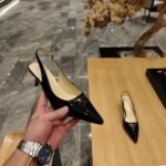 Prada Slingback Spike Pumps Black For Women - Image 3