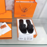 Hermes Oran Sandal Black For Women, Women's Shoes