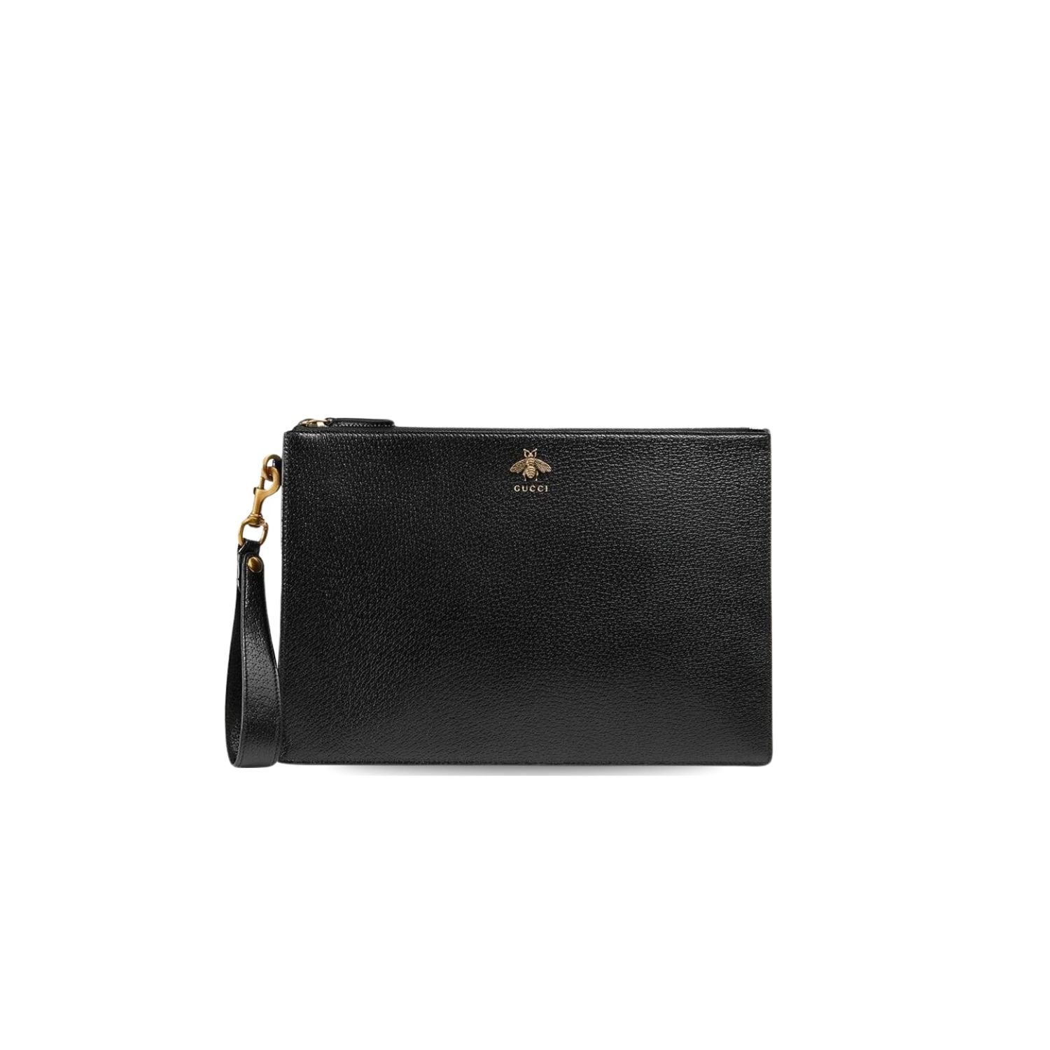Temafe.com-26.jpg Gucci Animalier Pouch Black with Bee Detail For Men, Men's Pouch 12in/31cm GG 523684 DJ20T 1000 - Image 1