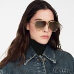 Louis Vuitton The LV Pilot Sunglasses Gold For Women Z1619U - Image 2