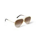 Louis Vuitton The LV Pilot Sunglasses Gold For Women Z1620U