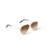 Louis Vuitton The LV Pilot Sunglasses Gold For Women Z1619U - Image 4