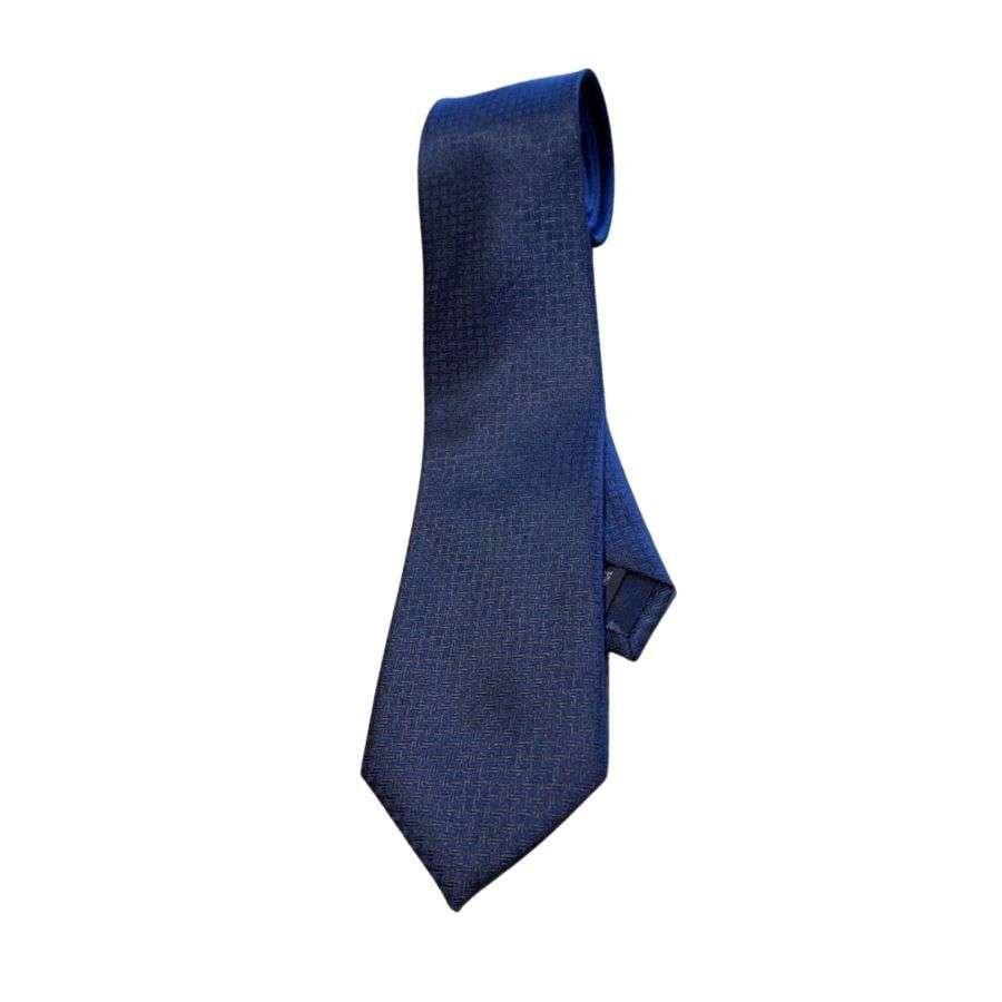 Tie-7-Faconnee-New-H-1-1.jpg Hermes Tie 7 Faconnee New H Navy Blue For Men - Image 1