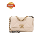 [True-to-ORIGINAL] Chanel 19 Flap Bag Crossbody 10in/ 26cm Beige For Women