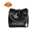 [True-to-ORIGINAL] Chanel 22 Mini Shoulder Bag 7.1in/ 18cm Black Silver Hardware For Women