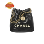 [True-to-ORIGINAL] Chanel 22 Mini Shoulder Bag 7.8in/ 20cm Black Gold Hardware For Women AS3980 B09859 94305