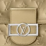Louis Vuitton Mini Dauphine Crossbody Bag 7.9in/ 20cm Taupe Silver Hardware For Women? M21740 - Image 7